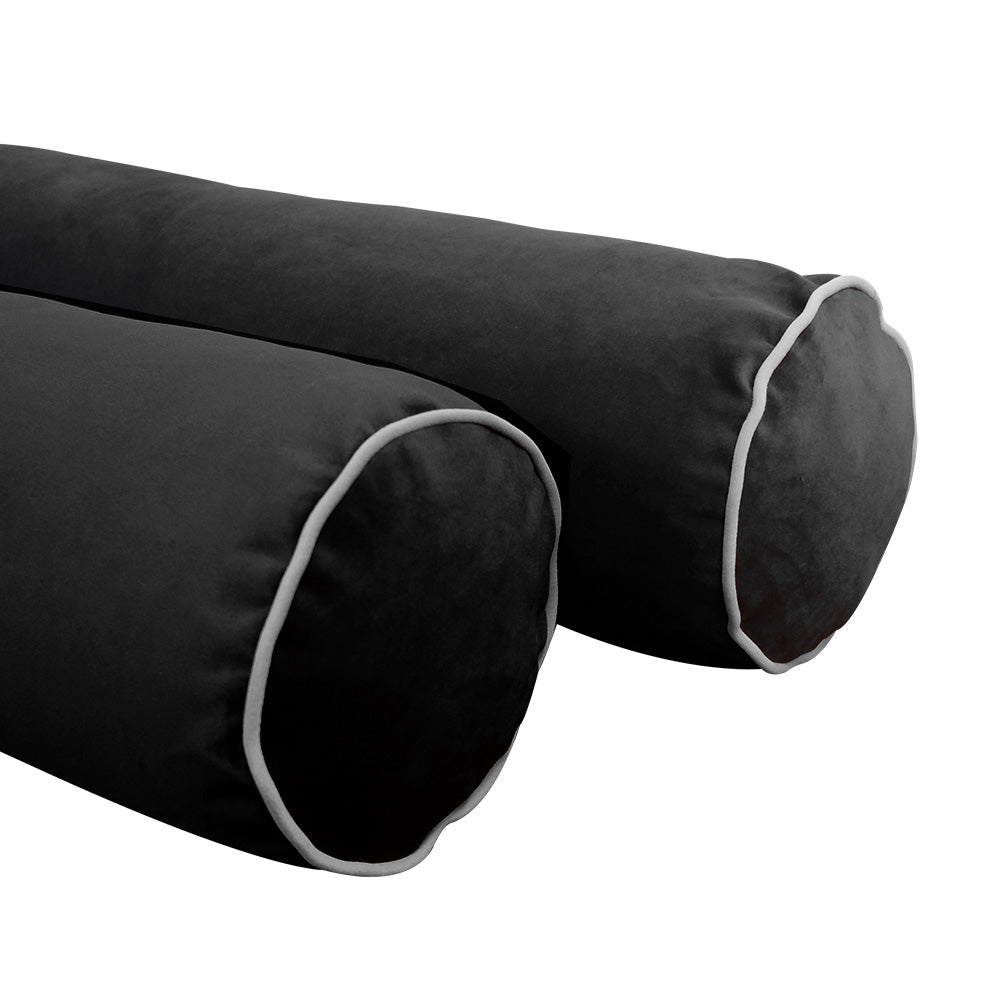 STYLE V5 - Velvet Indoor Daybed Bolster Pillow Cushion |COVERS ONLY|