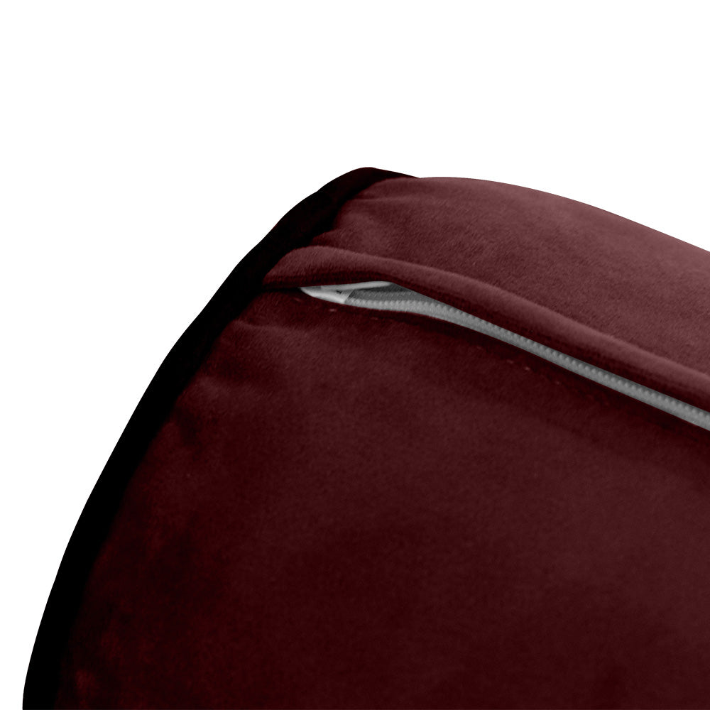 STYLE V2 - Velvet Indoor Daybed Bolster Backrest Cushion Pillow |COVERS ONLY|