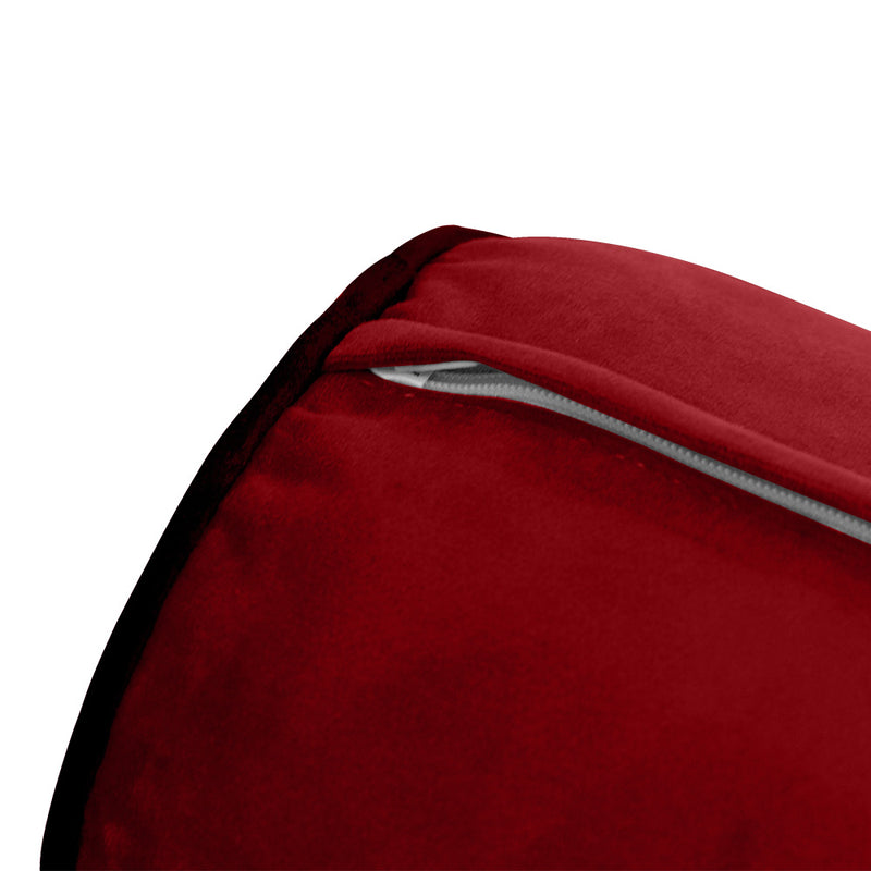 STYLE V4 - Velvet Indoor Daybed Bolster Backrest Cushion Pillow |COVERS ONLY|
