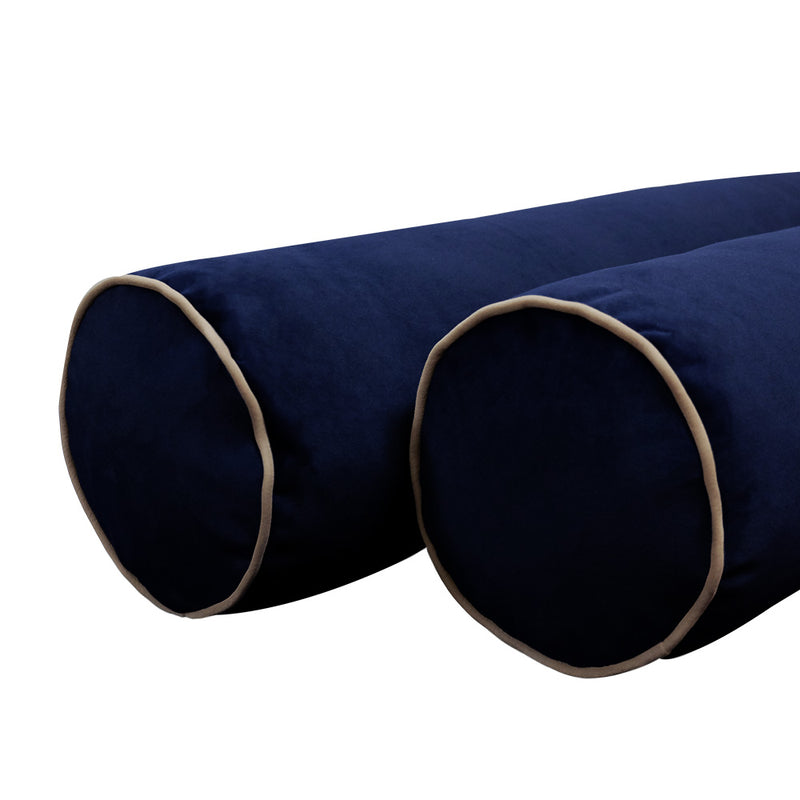 STYLE V5 - Velvet Indoor Daybed Mattress Bolster Cushion Pillow Complete Set