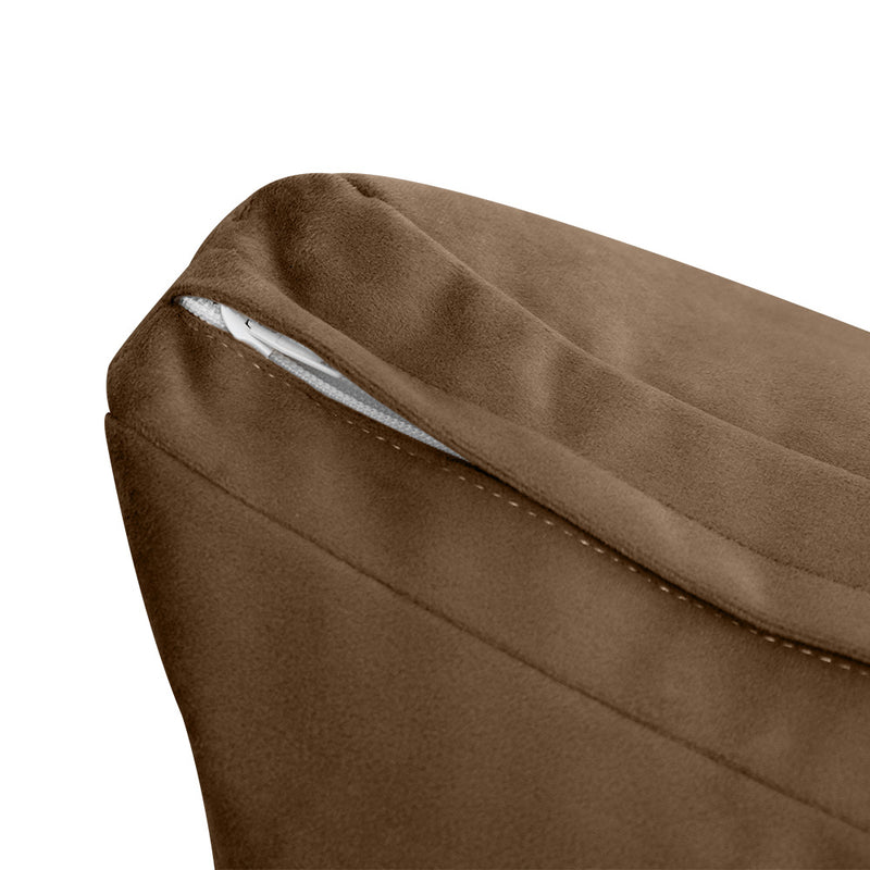 STYLE V2 - Velvet Indoor Daybed Bolster Backrest Cushion Pillow |COVERS ONLY|