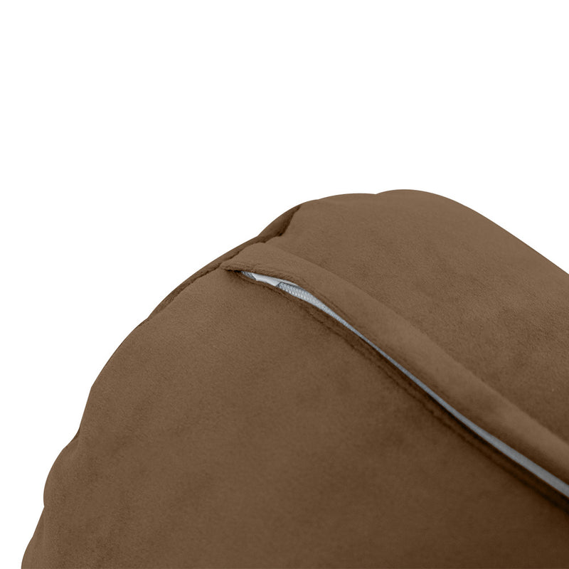 STYLE V4 - Velvet Indoor Daybed Bolster Backrest Cushion Pillow |COVERS ONLY|