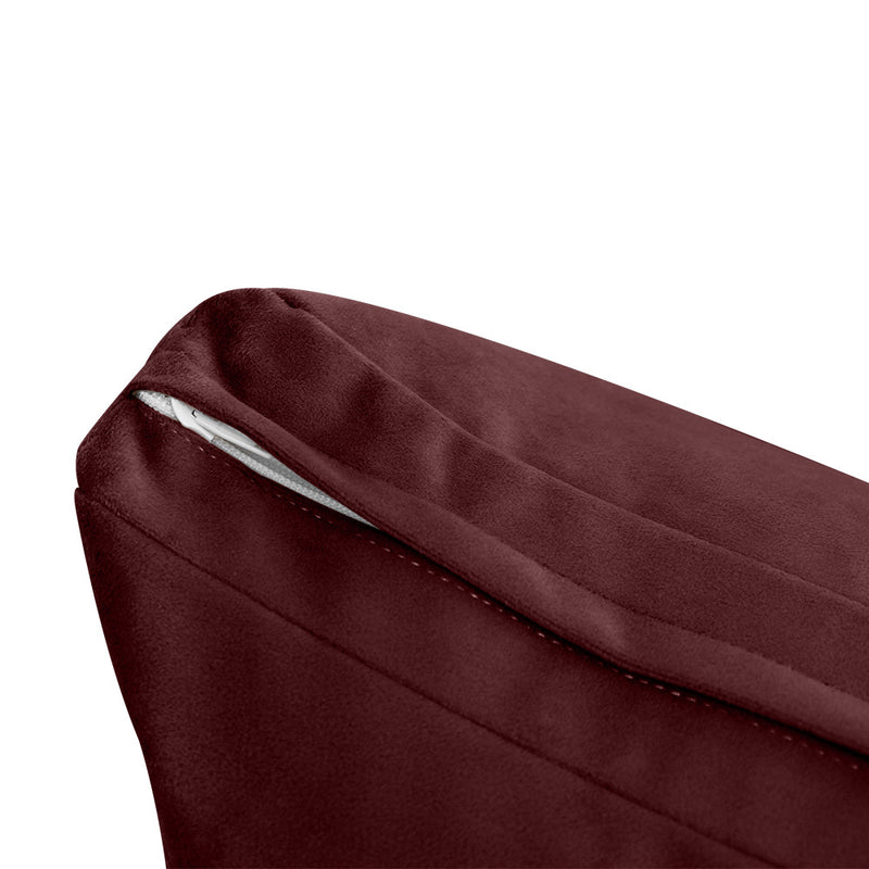 STYLE V2 - Velvet Indoor Daybed Bolster Backrest Cushion Pillow |COVERS ONLY|