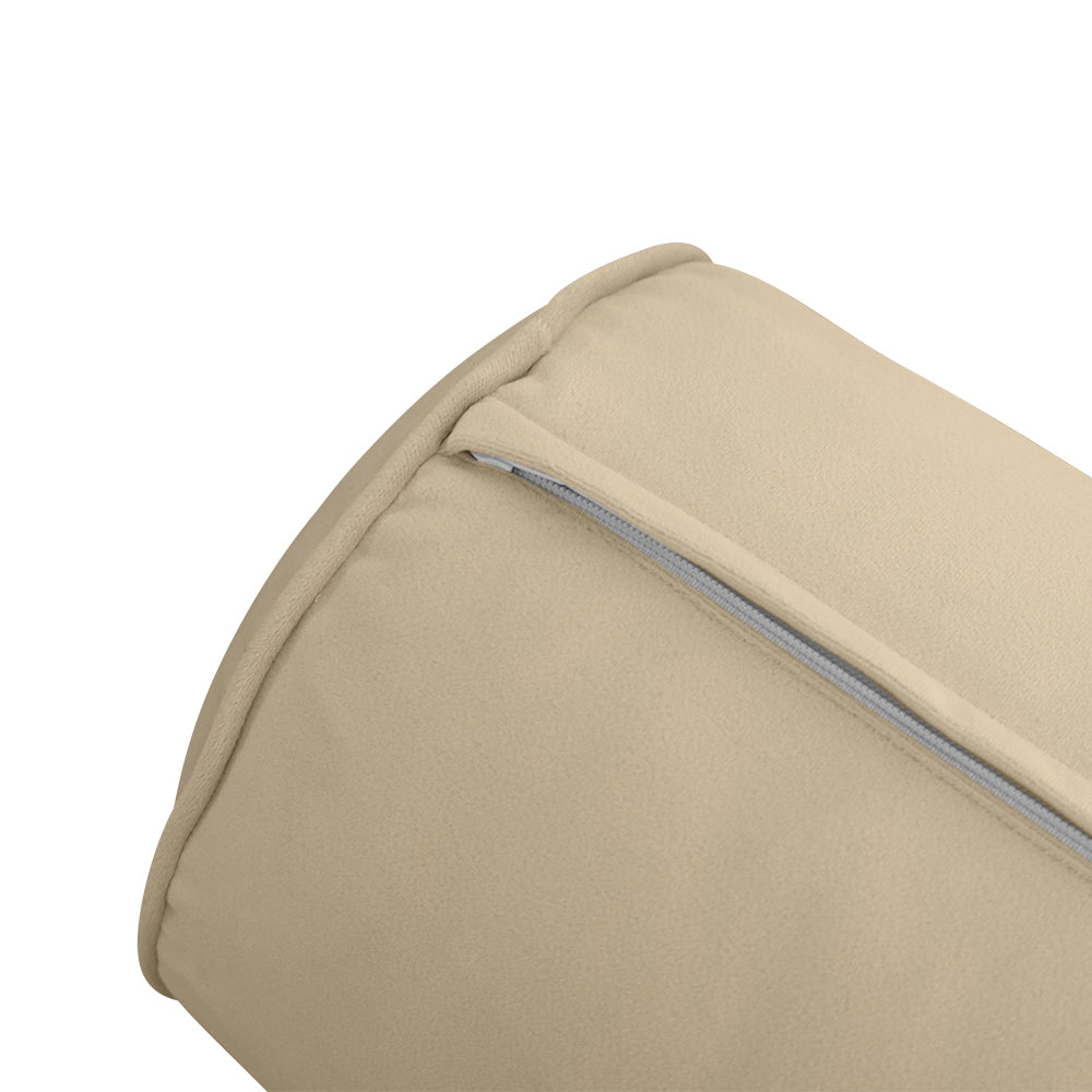 STYLE V2 - Velvet Indoor Daybed Bolster Backrest Cushion Pillow |COVERS ONLY|