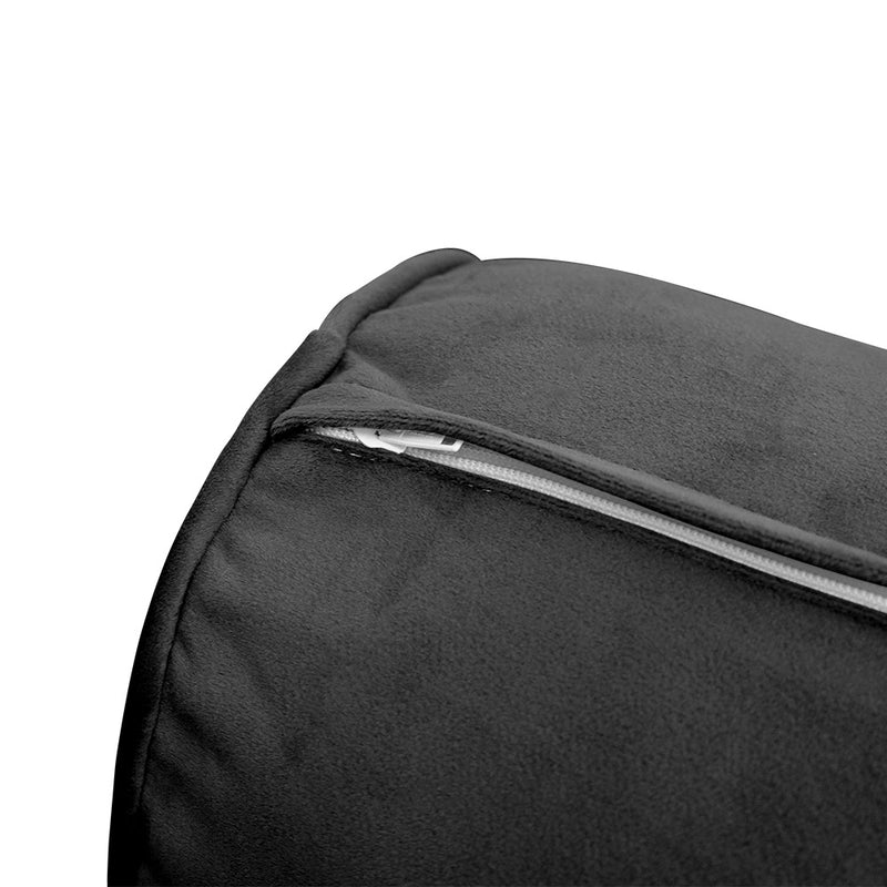 STYLE V4 - Velvet Indoor Daybed Bolster Backrest Cushion Pillow |COVERS ONLY|