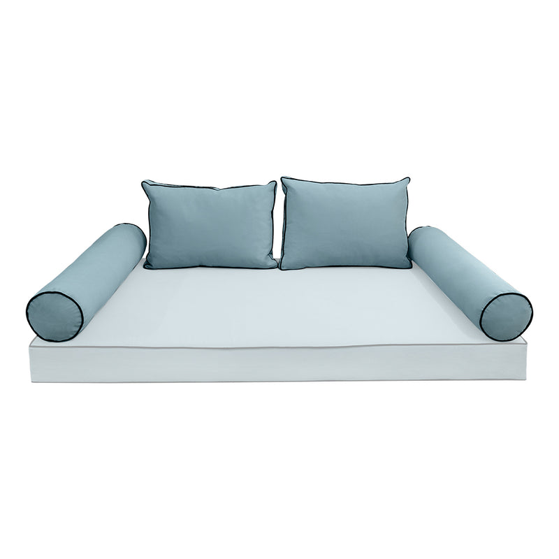STYLE V1 - Velvet Indoor Daybed Bolster Backrest Cushion Pillow |COVERS ONLY|