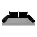 STYLE V1 - Velvet Indoor Daybed Bolster Backrest Cushion Pillow |COVERS ONLY|