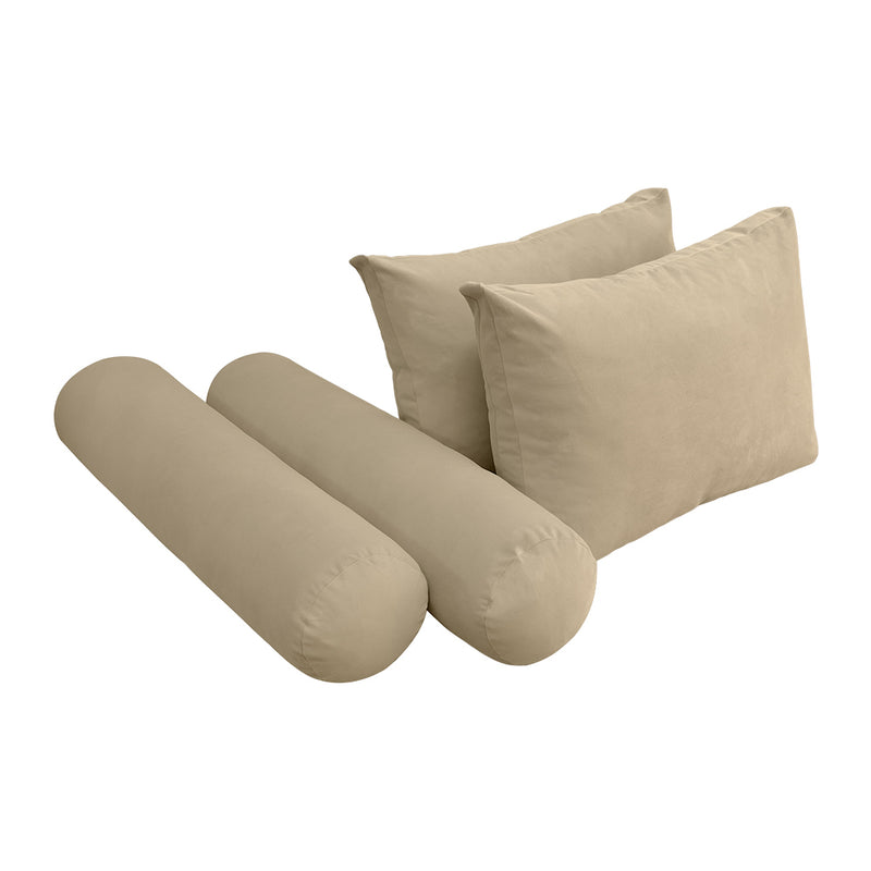 STYLE V1 - Velvet Indoor Daybed Mattress Bolster Backrest Cushion Pillow |COVERS ONLY|