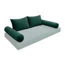 STYLE V1 - Velvet Indoor Daybed Bolster Backrest Cushion Pillow |COVERS ONLY|