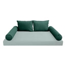 STYLE V1 - Velvet Indoor Daybed Bolster Backrest Cushion Pillow |COVERS ONLY|