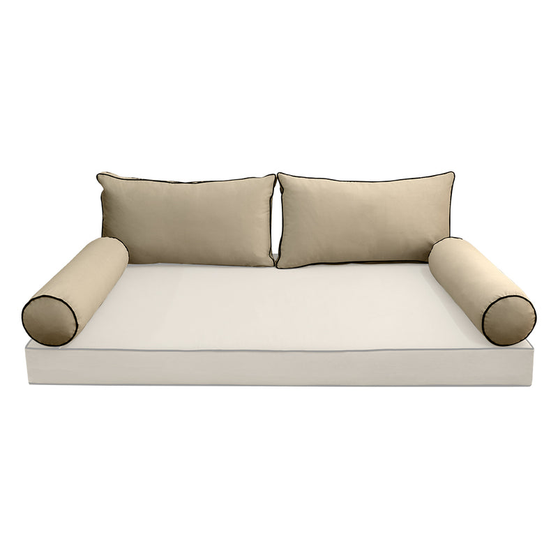 STYLE V2 - Velvet Indoor Daybed Bolster Backrest Cushion Pillow |COVERS ONLY|
