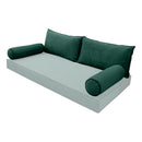 STYLE V2 - Velvet Indoor Daybed Bolster Backrest Cushion Pillow |COVERS ONLY|