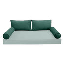 STYLE V2 - Velvet Indoor Daybed Bolster Backrest Cushion Pillow |COVERS ONLY|