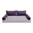 STYLE V2 - Velvet Indoor Daybed Bolster Backrest Cushion Pillow |COVERS ONLY|