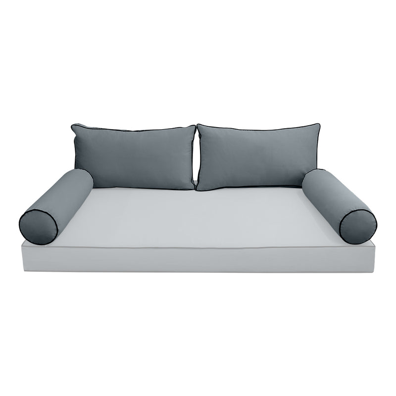 STYLE V2 - Velvet Indoor Daybed Bolster Backrest Cushion Pillow |COVERS ONLY|