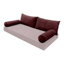 STYLE V2 - Velvet Indoor Daybed Bolster Backrest Cushion Pillow |COVERS ONLY|