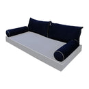 STYLE V2 - Velvet Indoor Daybed Bolster Backrest Cushion Pillow |COVERS ONLY|