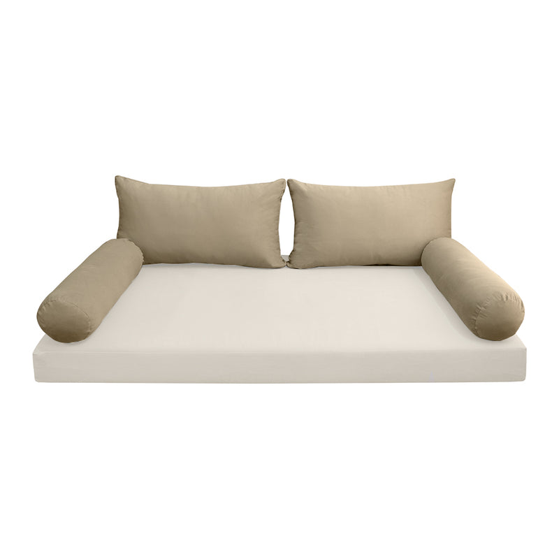 STYLE V2 - Velvet Indoor Daybed Bolster Backrest Cushion Pillow |COVERS ONLY|