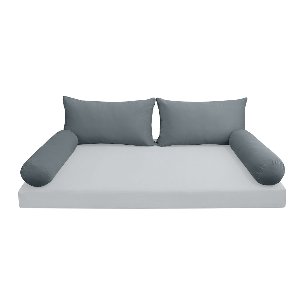 STYLE V2 - Velvet Indoor Daybed Bolster Backrest Cushion Pillow |COVERS ONLY|