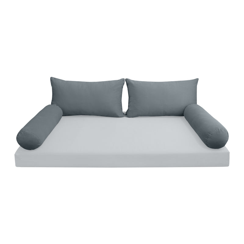 STYLE V2 - Velvet Indoor Daybed Bolster Backrest Cushion Pillow |COVERS ONLY|