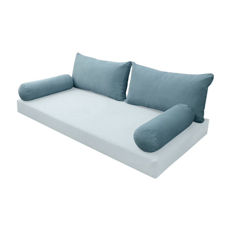 STYLE V2 - Velvet Indoor Daybed Bolster Backrest Cushion Pillow |COVERS ONLY|