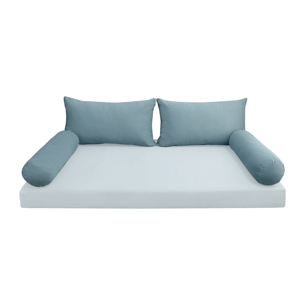 STYLE V2 - Velvet Indoor Daybed Bolster Backrest Cushion Pillow |COVERS ONLY|