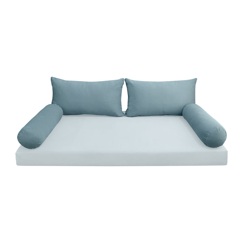 STYLE V2 - Velvet Indoor Daybed Bolster Backrest Cushion Pillow |COVERS ONLY|