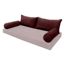 STYLE V2 - Velvet Indoor Daybed Bolster Backrest Cushion Pillow |COVERS ONLY|