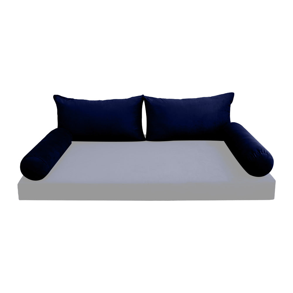 STYLE V2 - Velvet Indoor Daybed Bolster Backrest Cushion Pillow |COVERS ONLY|