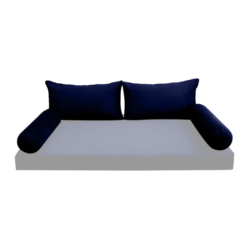 STYLE V2 - Velvet Indoor Daybed Bolster Backrest Cushion Pillow |COVERS ONLY|
