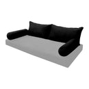 STYLE V2 - Velvet Indoor Daybed Bolster Backrest Cushion Pillow |COVERS ONLY|