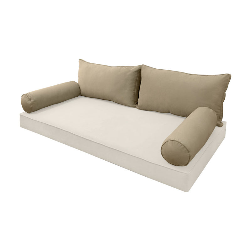 STYLE V2 - Velvet Indoor Daybed Bolster Backrest Cushion Pillow |COVERS ONLY|