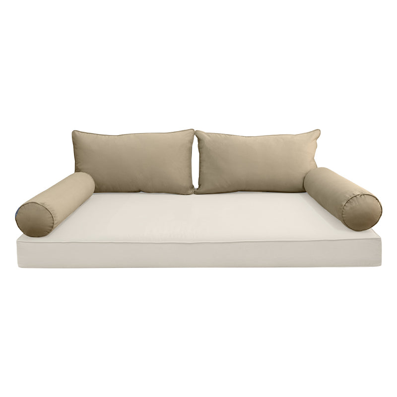 STYLE V2 - Velvet Indoor Daybed Bolster Backrest Cushion Pillow |COVERS ONLY|
