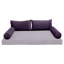 STYLE V2 - Velvet Indoor Daybed Bolster Backrest Cushion Pillow |COVERS ONLY|