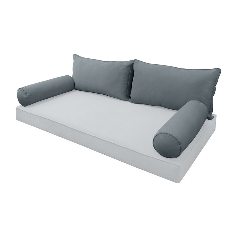 STYLE V2 - Velvet Indoor Daybed Bolster Backrest Cushion Pillow |COVERS ONLY|