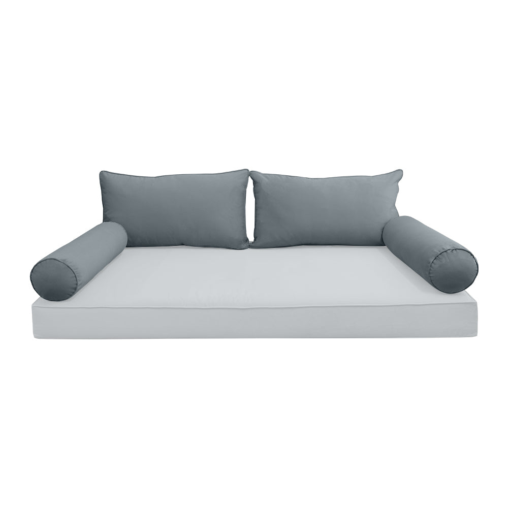 STYLE V2 - Velvet Indoor Daybed Bolster Backrest Cushion Pillow |COVERS ONLY|