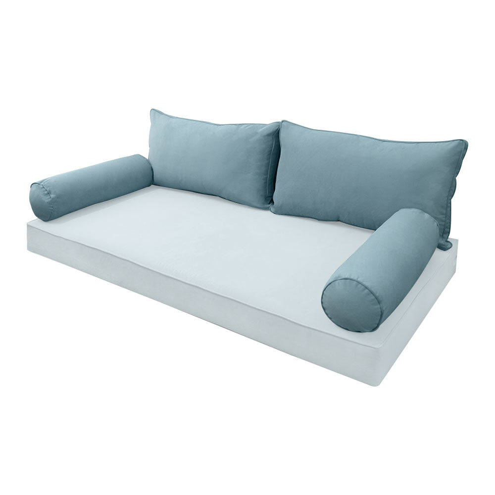 STYLE V2 - Velvet Indoor Daybed Bolster Backrest Cushion Pillow |COVERS ONLY|