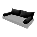 STYLE V2 - Velvet Indoor Daybed Bolster Backrest Cushion Pillow |COVERS ONLY|