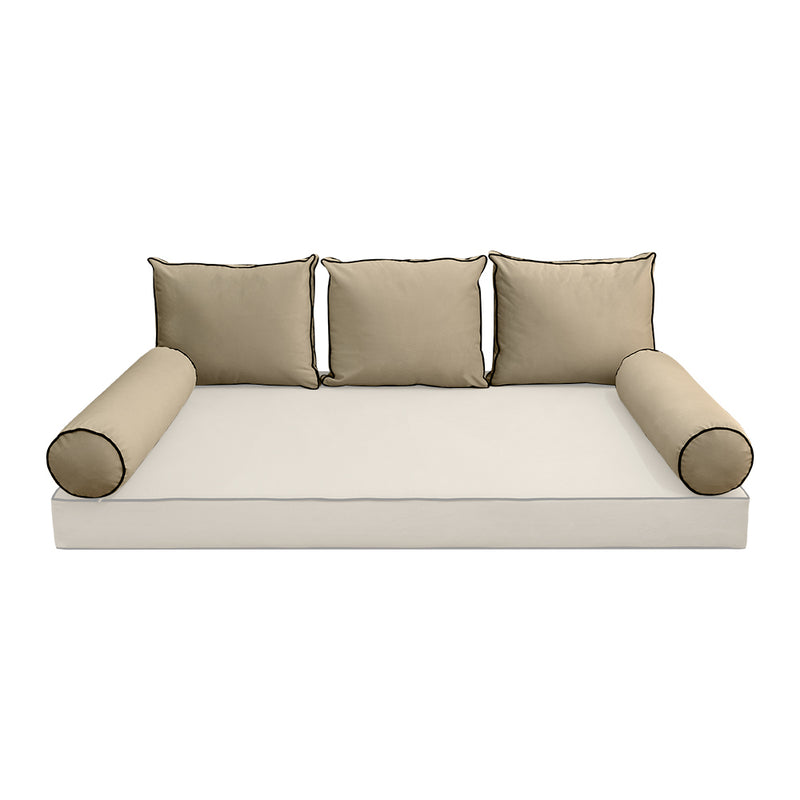 STYLE V3 - Velvet Indoor Daybed Bolster Backrest Cushion Pillow |COVERS ONLY|