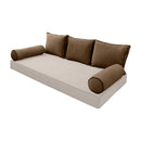 STYLE V3 - Velvet Indoor Daybed Bolster Backrest Cushion Pillow |COVERS ONLY|