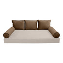 STYLE V3 - Velvet Indoor Daybed Bolster Backrest Cushion Pillow |COVERS ONLY|