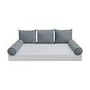 STYLE V3 - Velvet Indoor Daybed Bolster Backrest Cushion Pillow |COVERS ONLY|