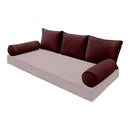 STYLE V3 - Velvet Indoor Daybed Bolster Backrest Cushion Pillow |COVERS ONLY|