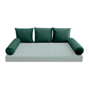 STYLE V3 - Velvet Indoor Daybed Bolster Backrest Cushion Pillow |COVERS ONLY|