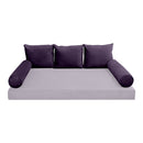 STYLE V3 - Velvet Indoor Daybed Bolster Backrest Cushion Pillow |COVERS ONLY|