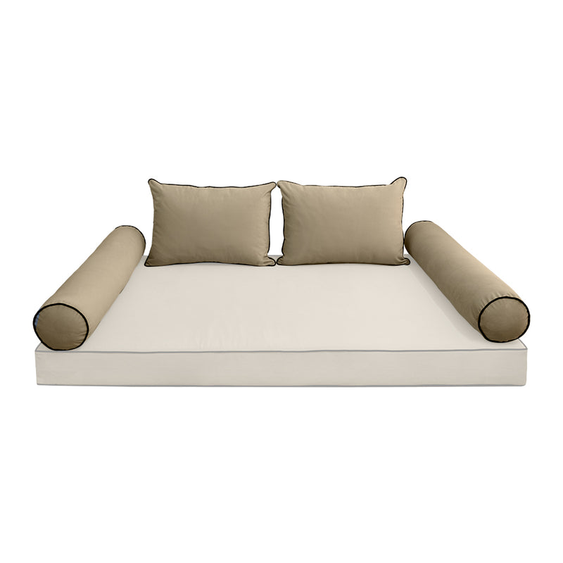 STYLE V4 - Velvet Indoor Daybed Bolster Backrest Cushion Pillow |COVERS ONLY|