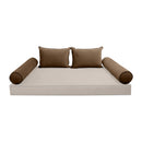 STYLE V4 - Velvet Indoor Daybed Bolster Backrest Cushion Pillow |COVERS ONLY|