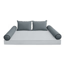 STYLE V4 - Velvet Indoor Daybed Bolster Backrest Cushion Pillow |COVERS ONLY|