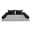 STYLE V4 - Velvet Indoor Daybed Bolster Backrest Cushion Pillow |COVERS ONLY|
