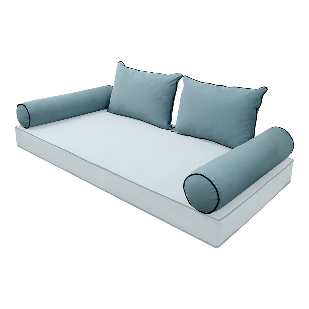 STYLE V4 - Velvet Indoor Daybed Bolster Backrest Cushion Pillow |COVERS ONLY|
